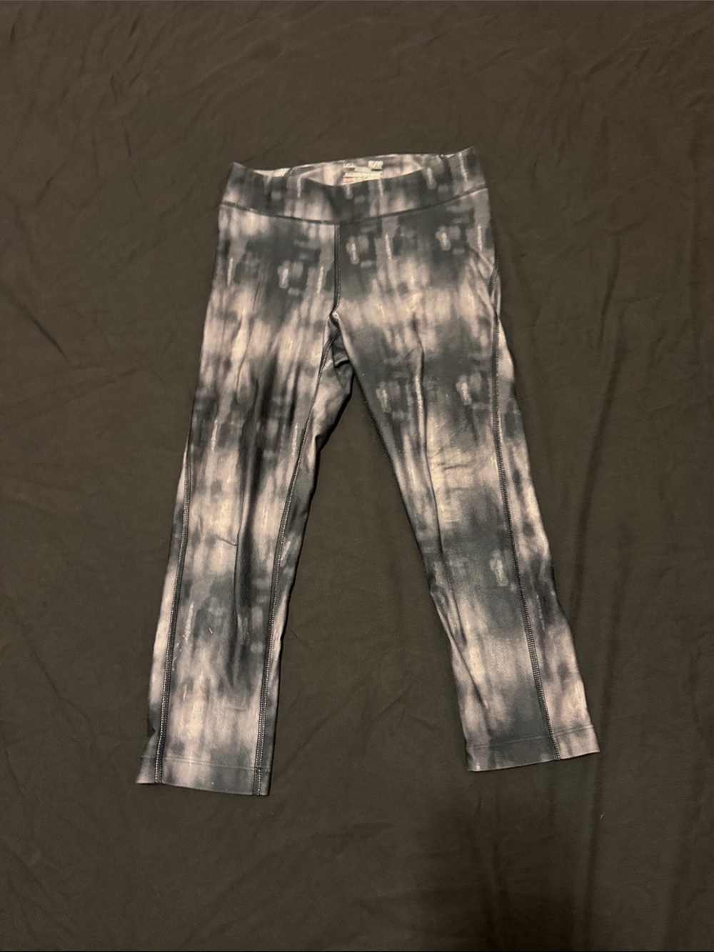 Under Armour Girls Tie-Dye Leggings - Black & Gray